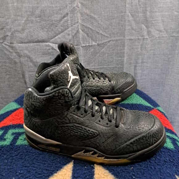 Jordan 5 Retro 3Lab5 Black Silver/Elephant Print 2014 - Men Size 12 (599581-003) - Picture 2 of 16